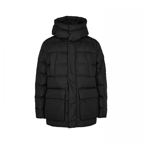 ◆당일◆25FW 티마 TIMA 로고 패치 후드 패딩 자켓 블랙 VUDJ08026K0001 BKS