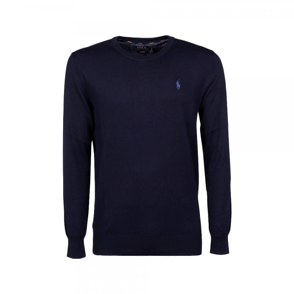 26SS 포니 로고 슬림핏 코튼 니트 네이비 710684957 001