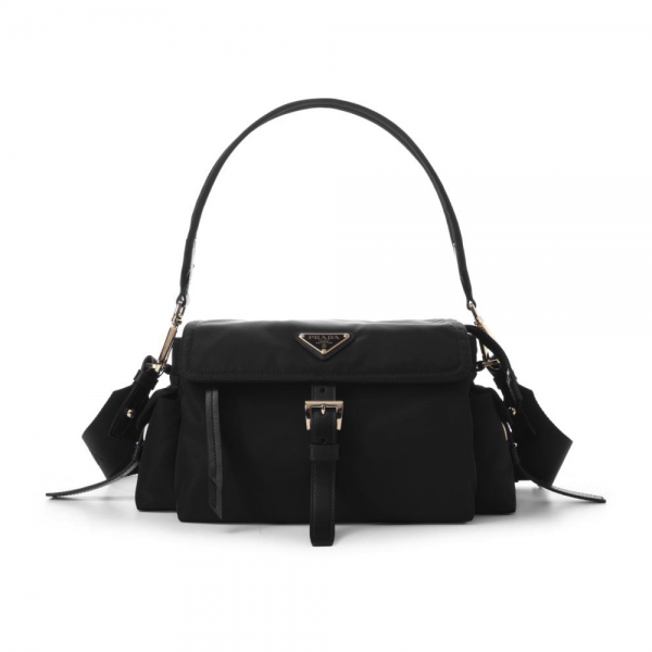 26SS 삼각로고 리나일론 미디움 토트&숄더백 블랙 1BD394 RDLN F0002