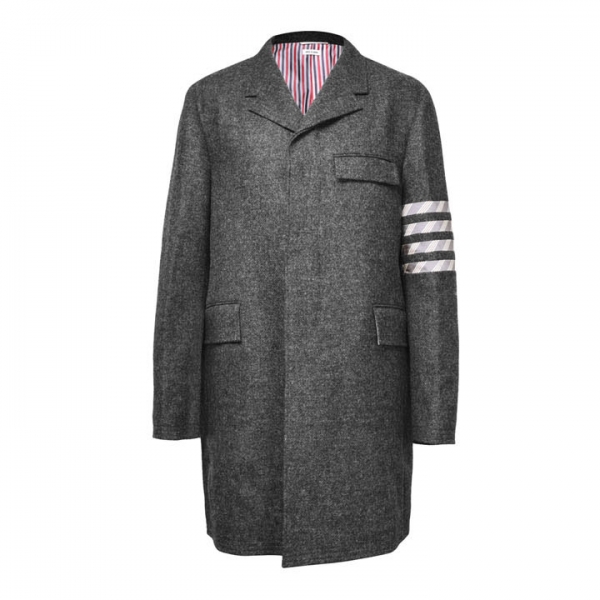 ◆당일◆23FW 스트라이프 체스트필드 클래식 코트 그레이 MOU543A 03793 035
