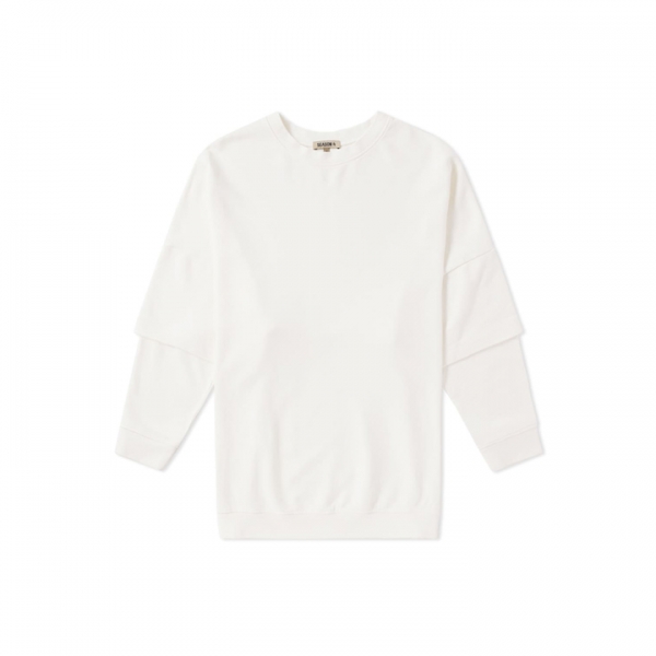 ◆15주년◆시즌4 더블 슬리브 맨투맨 화이트 KW4W212 108