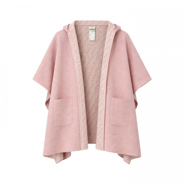 ◆키즈◆키즈 FF패턴 후드 케이프 핑크/화이트 JFQ057 AO29 F1QW0