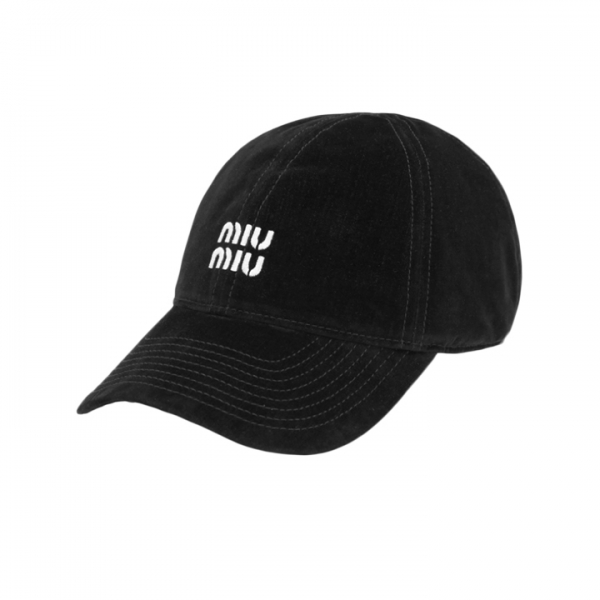 ◆당일◆26SS 로고 자수 벨벳 베이스 볼캡 블랙 5HC369 2CUA F034S