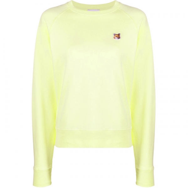 ◆당일◆22FW 여성 폭스 헤드 패치 맨투맨 라이트옐로우 IW00312KM0001 P720