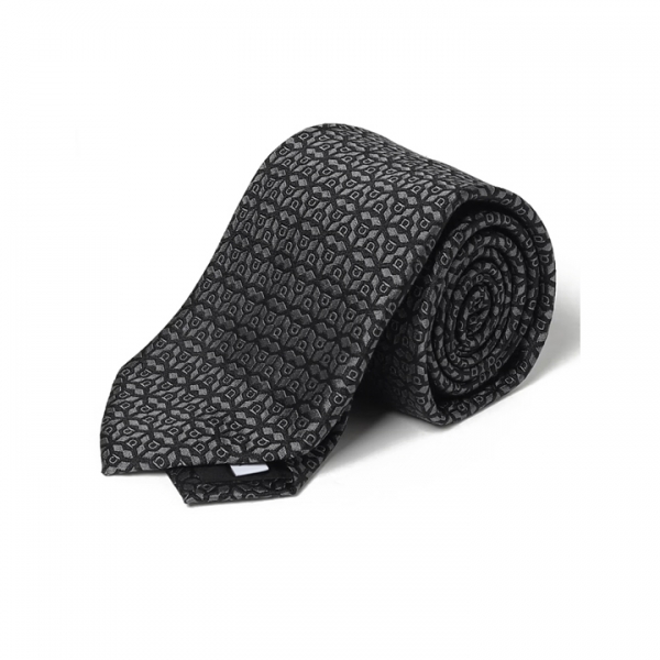 ◆당일◆26SS 간치니 로고 패턴 실크 넥타이 블랙 35-0943 0768435