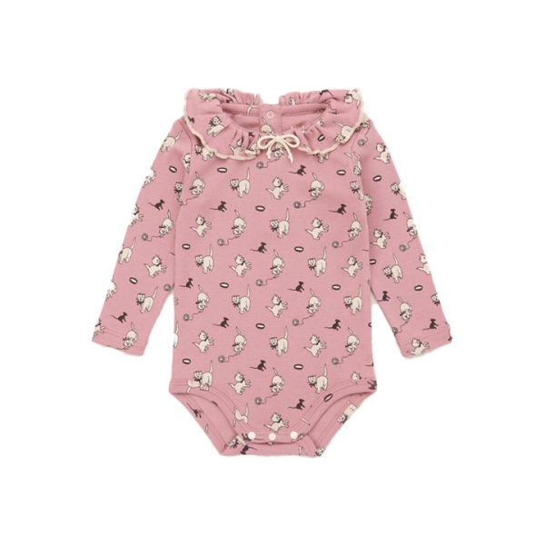 ◆키즈◆키즈 캣마우스 패턴 패티 온지 바디슈트 앤틱로즈 B3134W25 0A1