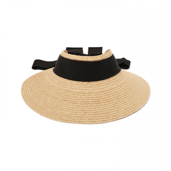 ◆당일◆26SS 사비나 라피아 바이저햇 네추럴/블랙 HAT51251 SABINA NATURAL BLACK