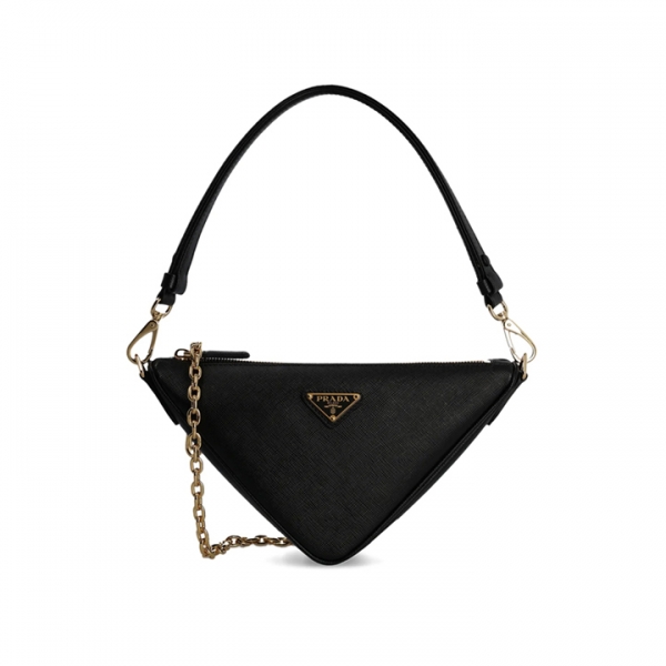 ◆당일◆25FW 사피아노 삼각 로고 트라이앵글 숄더백 블랙 1BC543 NZV F0002