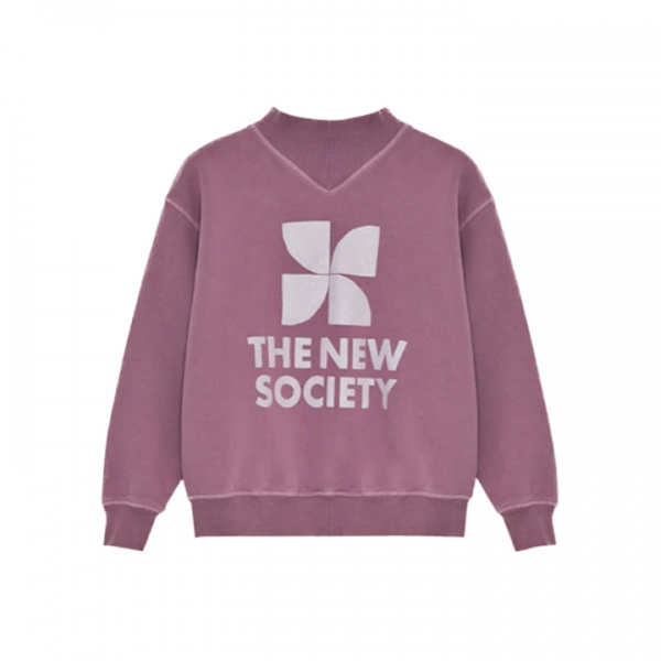 ◆키즈◆키즈 글리터 로고 하프넥 맨투맨 그레이프 TNS RIB COLLAR S GRAPE.BL