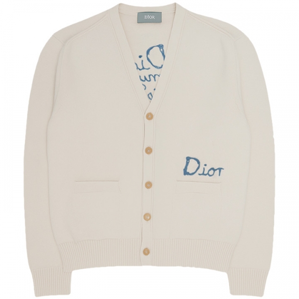 ◆당일◆25FW 로고 자수 힐튼 넬 가디건 블랑화이트 583M219A3003 085