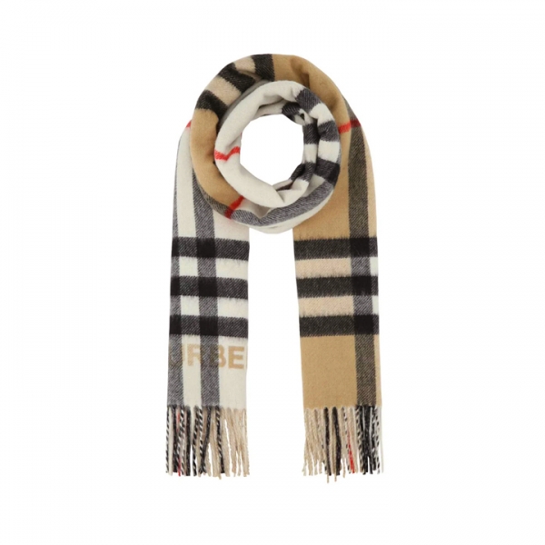 ◆당일◆25FW 자이언트 체크 캐시미어 머플러 베이지 8059280