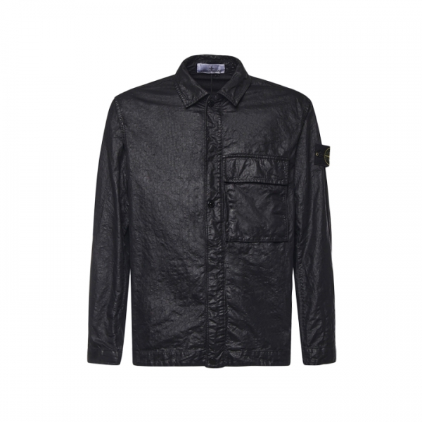 ◆당일◆26SS 와펜 패치 포켓 가먼트다이 링클 셔츠자켓 블랙 L1S15 1200003 S0069 V0029