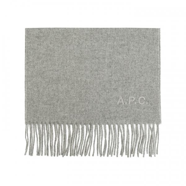 ◆당일◆26SS 시그니처 로고 자수 울 머플러 그레이 WOAFE M15171 PLA