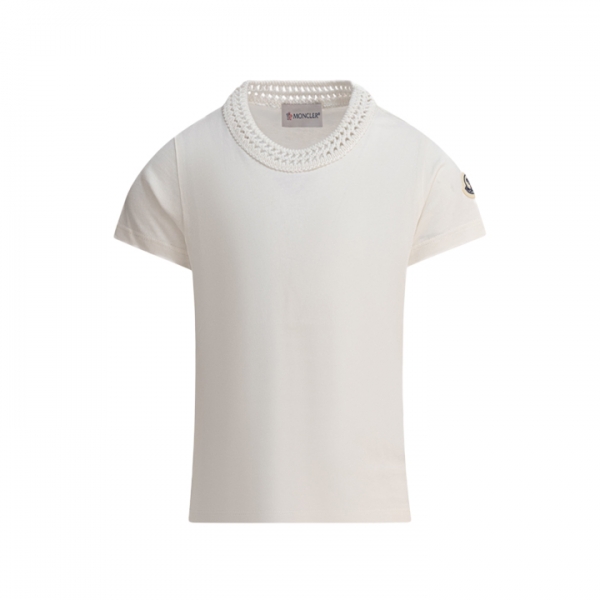 ◆키즈◆키즈 로고 패치 니티드 넥 반팔 티셔츠 아이보리 8C000 41 83907 034