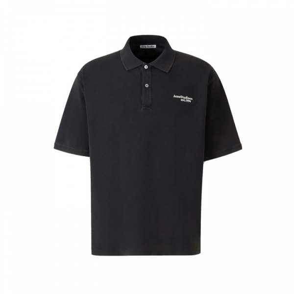 ◆당일◆26SS 워싱 자수 로고 카라 티셔츠 블랙 BL0433 900