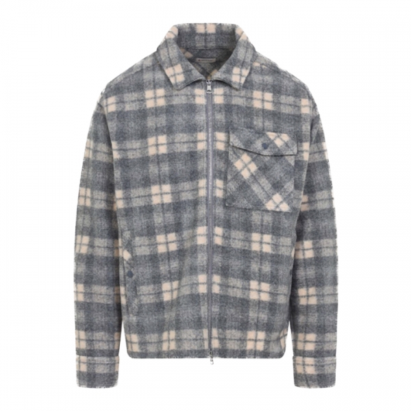 ◆당일◆25FW 로고 패치 플란넬 체크 울 자켓 그레이 2F000 19 89B55 F09