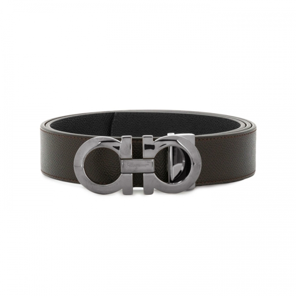 ◆당일◆26SS 실버 더블 간치니 양면 벨트 브라운/블랙 67-5542 0689112