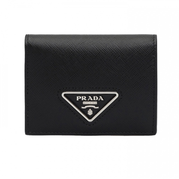 ◆당일◆25FW 사피아노 삼각 로고 코인 반지갑 블랙 1MV204 2DKY F0002