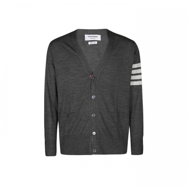 ◆당일◆26SS 사선 완장 클래식 메리노 울 가디건 다크그레이 MKC002A Y1014 022