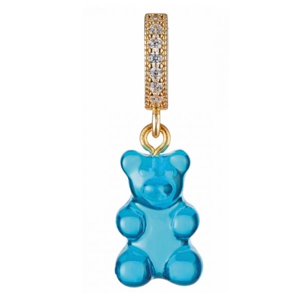 ◆당일◆22FW 노스탤지어 베어 큐빅 펜던트 블루 NOSTALGIABEAR PAVE AZURE