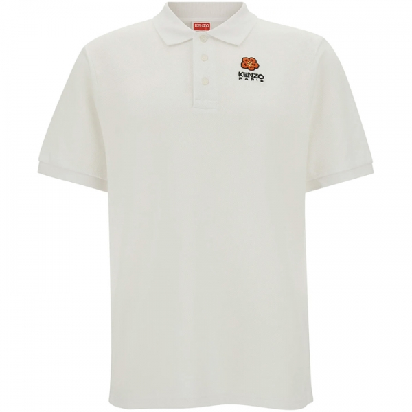 ◆당일◆24SS 보크 플라워 로고 자수 슬림핏 폴로 티셔츠 화이트 5PO536 4PU 01