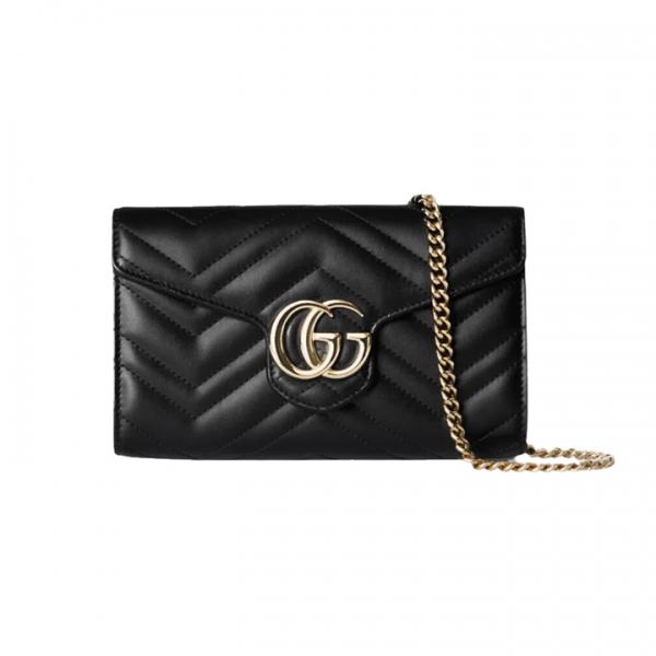◆당일◆26SS GG 마몬트 마틀라세 체인 월렛&크로스백 블랙 837745 AAET8 1000