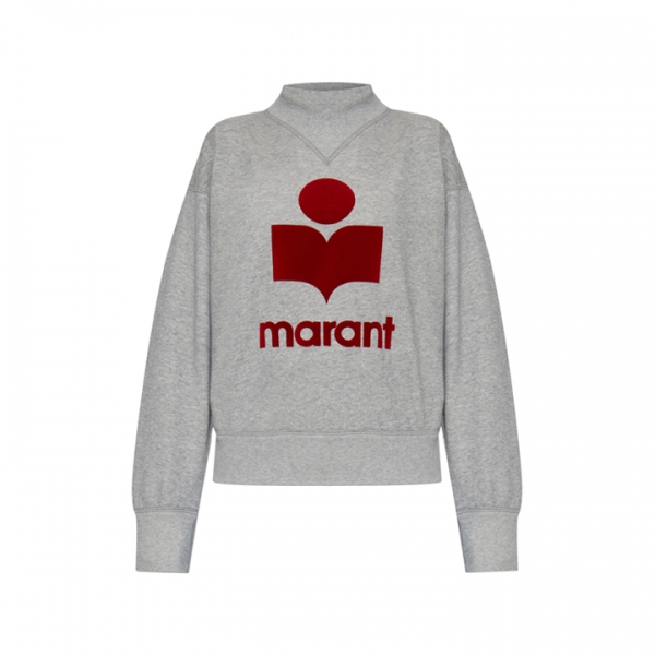 ◆당일◆26SS 모비 MOBY 벨벳 로고 맨투맨 그레이/레드 SW0003FA A1M07E GYRD