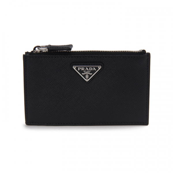 ◆당일◆25FW 사피아노 삼각로고 지퍼 카드지갑 블랙 2MC086 QHH F0002