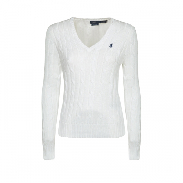 ◆당일◆25FW 포니 로고 자수 브이넥 니트 화이트 211971870 003