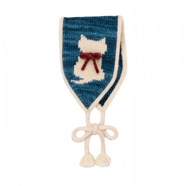 ◆키즈◆키즈 키튼 자수 헤드워머 블루스모크 K1250W25 469