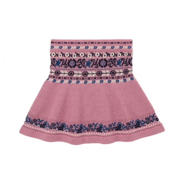 ◆키즈◆키즈 아일릿 리본 패턴 피오나 스커트 앤틱로즈 K2045W25 0D2