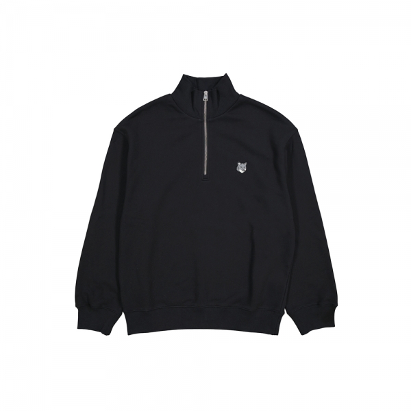 26SS 폭스 헤드 패치 하프 집업 맨투맨 블랙 PM00305KM0341 P199