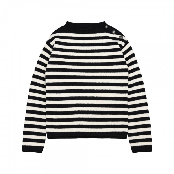 26SS 마리니에르 MARINIERE 보트넥 스트라이프 니트 블랙/화이트 554S94A7038 9330