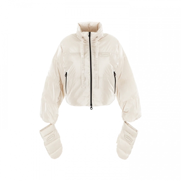 ◆당일◆25FW RAFFAELLA 로고 패치 드로스트링 패딩 자켓 크림 VDDJ25435K0001 CRS