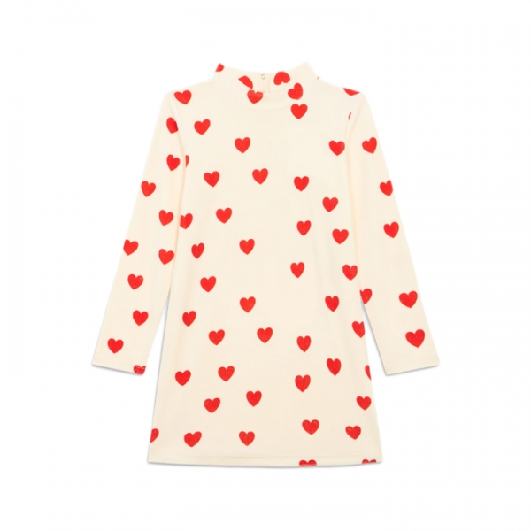 ◆키즈◆키즈 하트 패턴 벨루어 드레스 화이트 26150102 10
