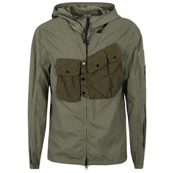 ◆14주년◆렌즈 와펜 포켓 후드 나일론 자켓 카키브라운 12CMOS106A 005991M 660