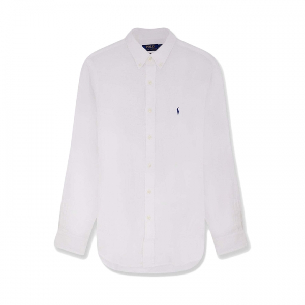 ◆당일◆26SS 포니 자수 슬림핏 린넨 셔츠 화이트 710968915 505