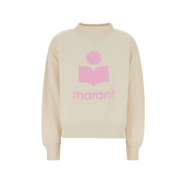 ◆당일◆26SS 모비 MOBY 벨벳 로고 맨투맨 에쿠르/핑크 SW0003FA D1M04E ECPK