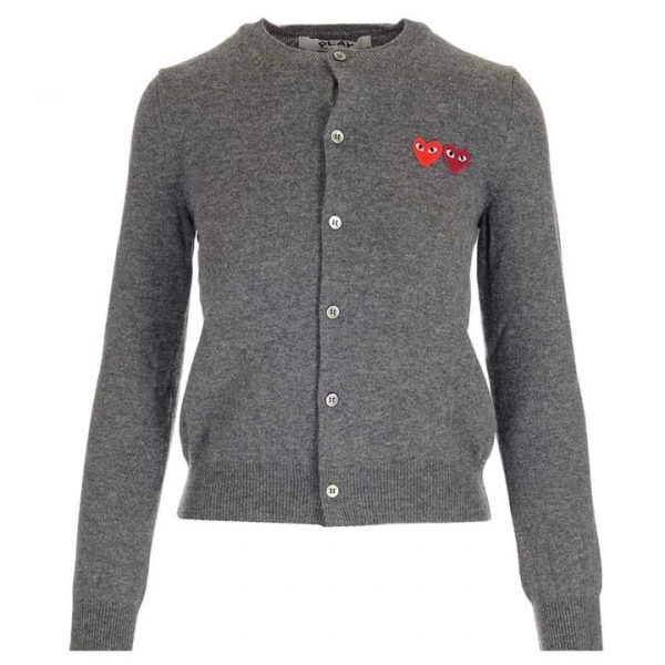 ◆당일◆25SS 더블 하트 와펜 가디건 그레이 AX-N057-051-3