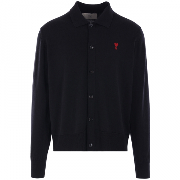 ◆당일◆25SS 하트 로고 자수 폴로 가디건 블랙 HKC211 KN0025 001
