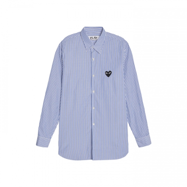 ◆당일◆26SS 블랙 하트 스트라이프 셔츠 블루 AX-B018-051-1