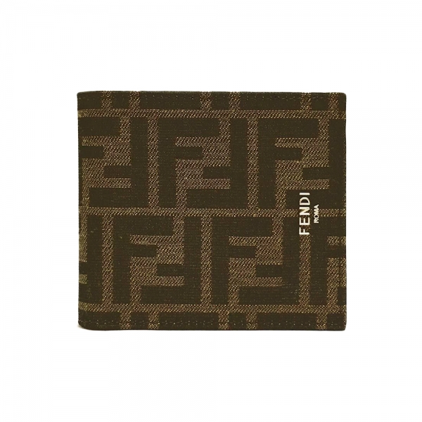 ◆당일◆25FW FF 자카드 반지갑 브라운 7M0169 ALWK F0L3T