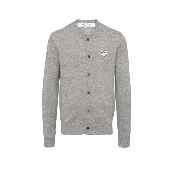 ◆당일◆25FW 화이트 하트 와펜 패치 가디건 그레이 AX-N065-051-1