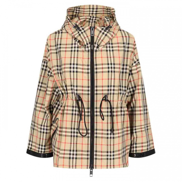 ◆당일◆25FW BACTON 체크 후드 바람막이 자켓 아카이브베이지 8062947