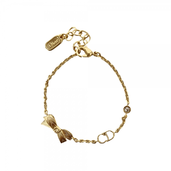 26SS CD 보우 크리스탈 브레이슬릿 골드 B3335WOMCY D319