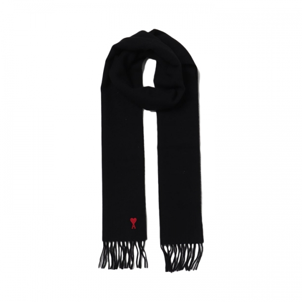 ◆당일◆25FW 하트 로고 울 머플러 블랙 BFUSF405 334 001