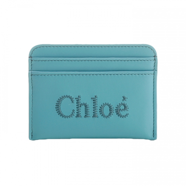 ◆당일◆25FW 로고 자수 카드지갑 아쿠아 CHC23SP868I10 46K