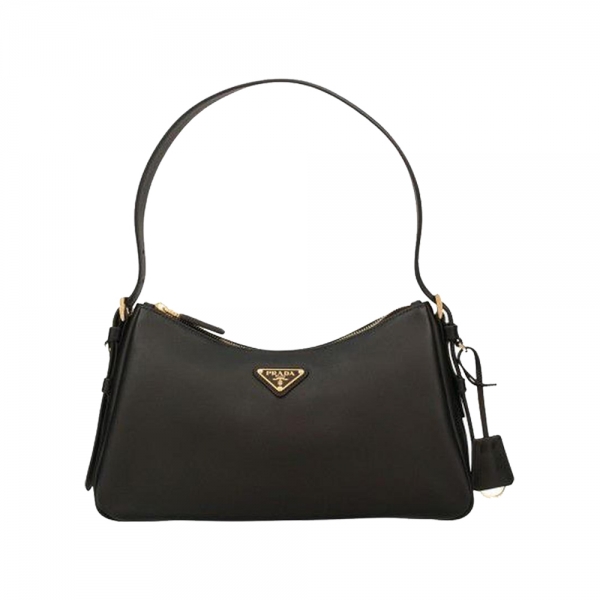 26SS 삼각 로고 에메 미디움 가죽 숄더백 블랙 1BC229 2CYS F0002