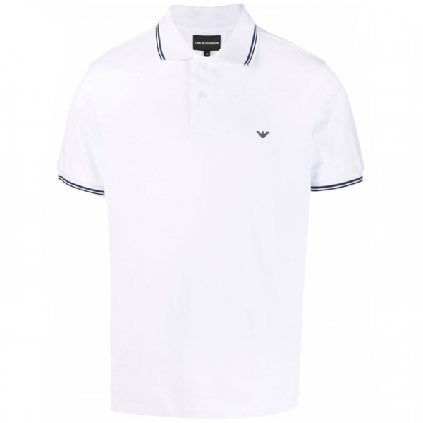 ◆당일◆25SS 루버 로고 라이닝 카라 티셔츠 화이트 8N1FB3 1JPTZ 0100