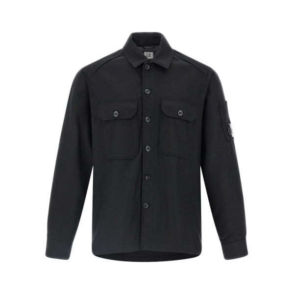 ◆당일◆25FW 렌즈 와펜 펠트 오버 셔츠자켓 블랙 19CMOS271A 110498A 999